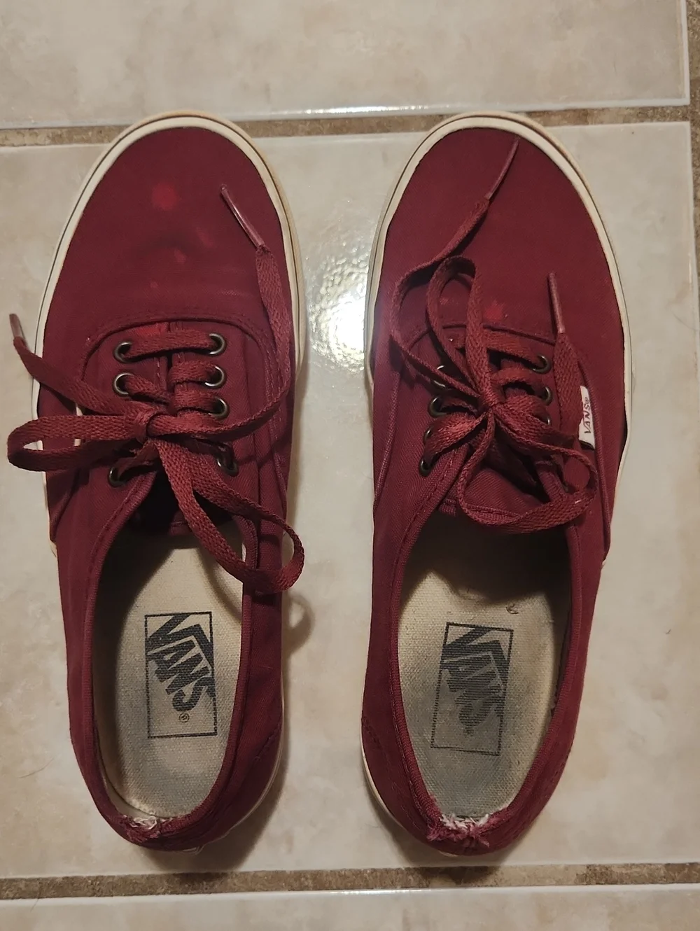 Vans Men's Burgundy Canvas Lace-Up Sneakers
